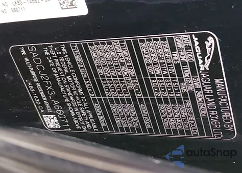 2020 Jaguar F-Pace Premium P250 Awd Automatic z USA, uszkodzony, nr VIN SADCJ2FX3LA660711